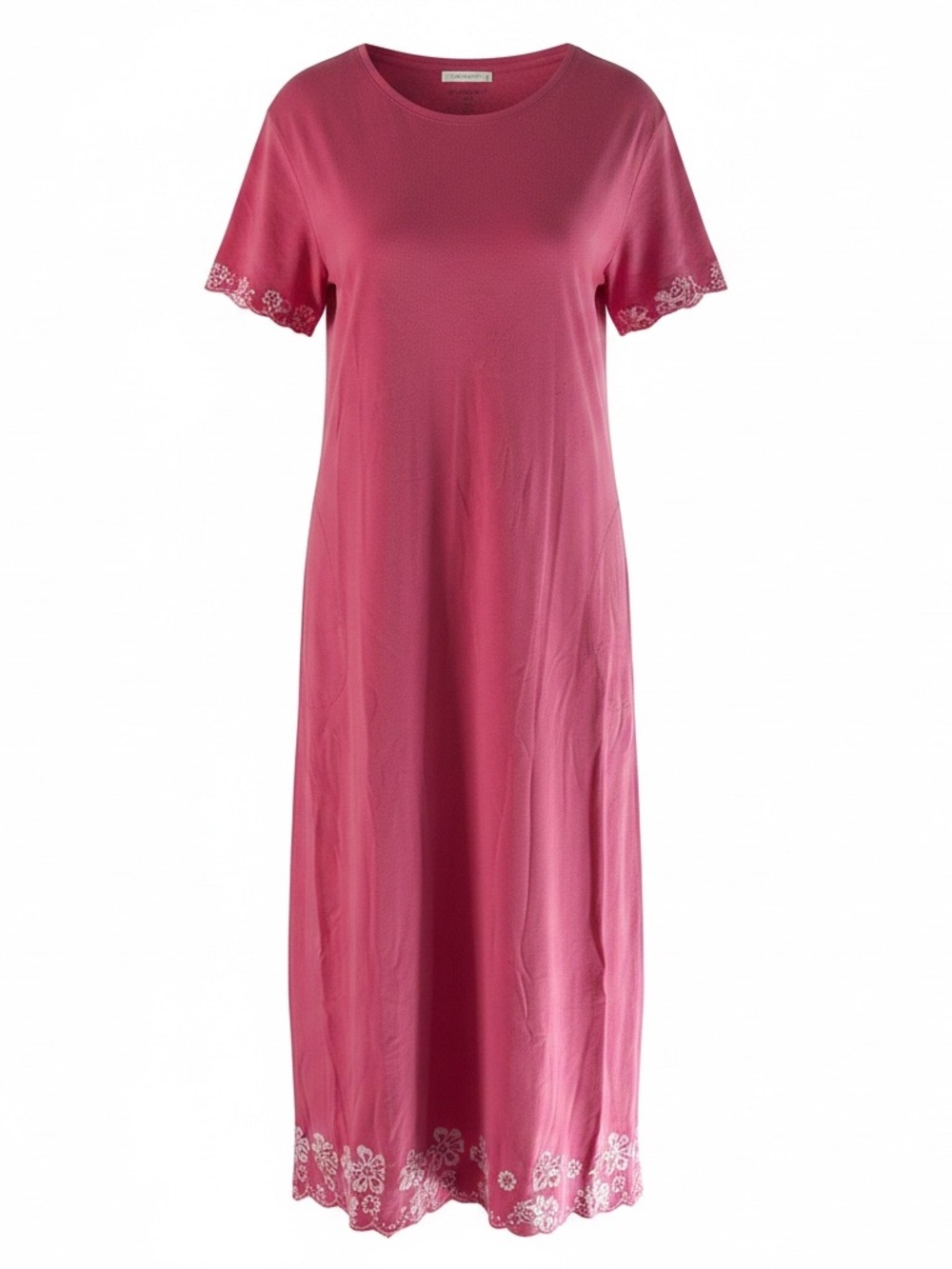 Women's Pink Maxi Dress with Lace Trim